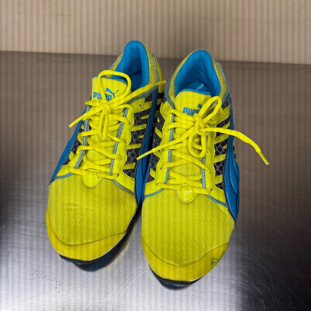 RARE Vtg Y2k Puma Running Shoes Womens Yellow Blue Size 10 2000s - Picture 9 of 9